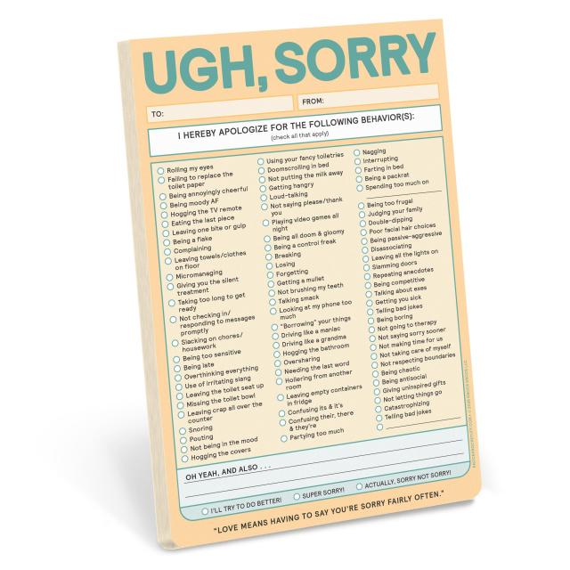 Ugh, Sorry Knock Knock Pad